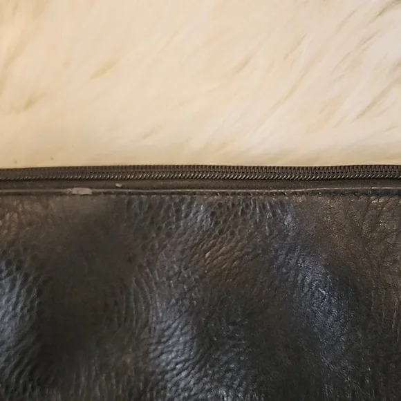 Free People Black Leather Hand Bag 15" x 12" - Picture 6 of 12